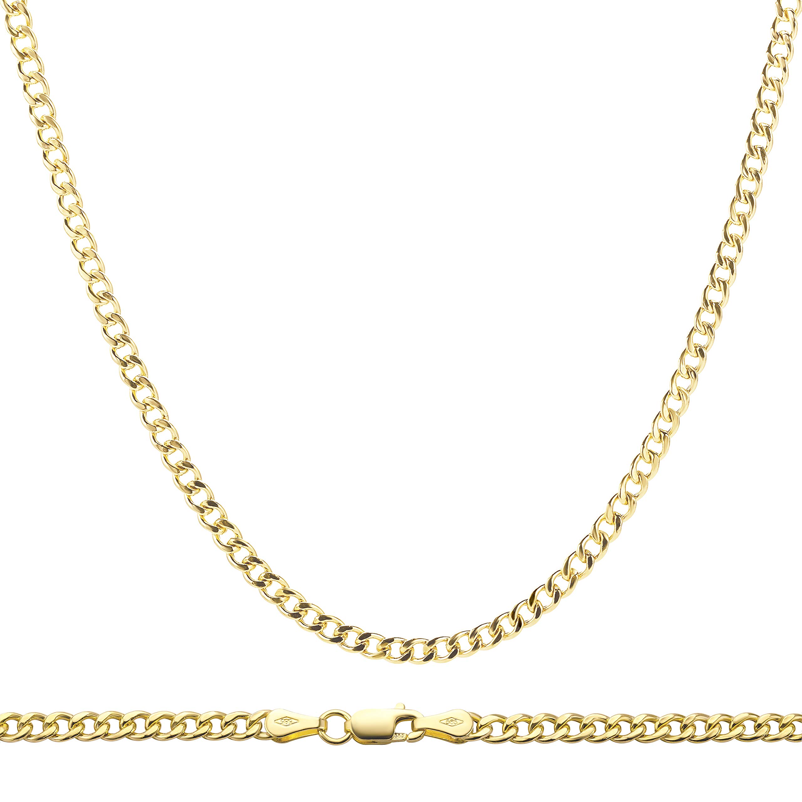 PRINS JEWELS 14 Karat / 585 Gold Panzerkette Gelbgold Unisex - Breite 3 mm