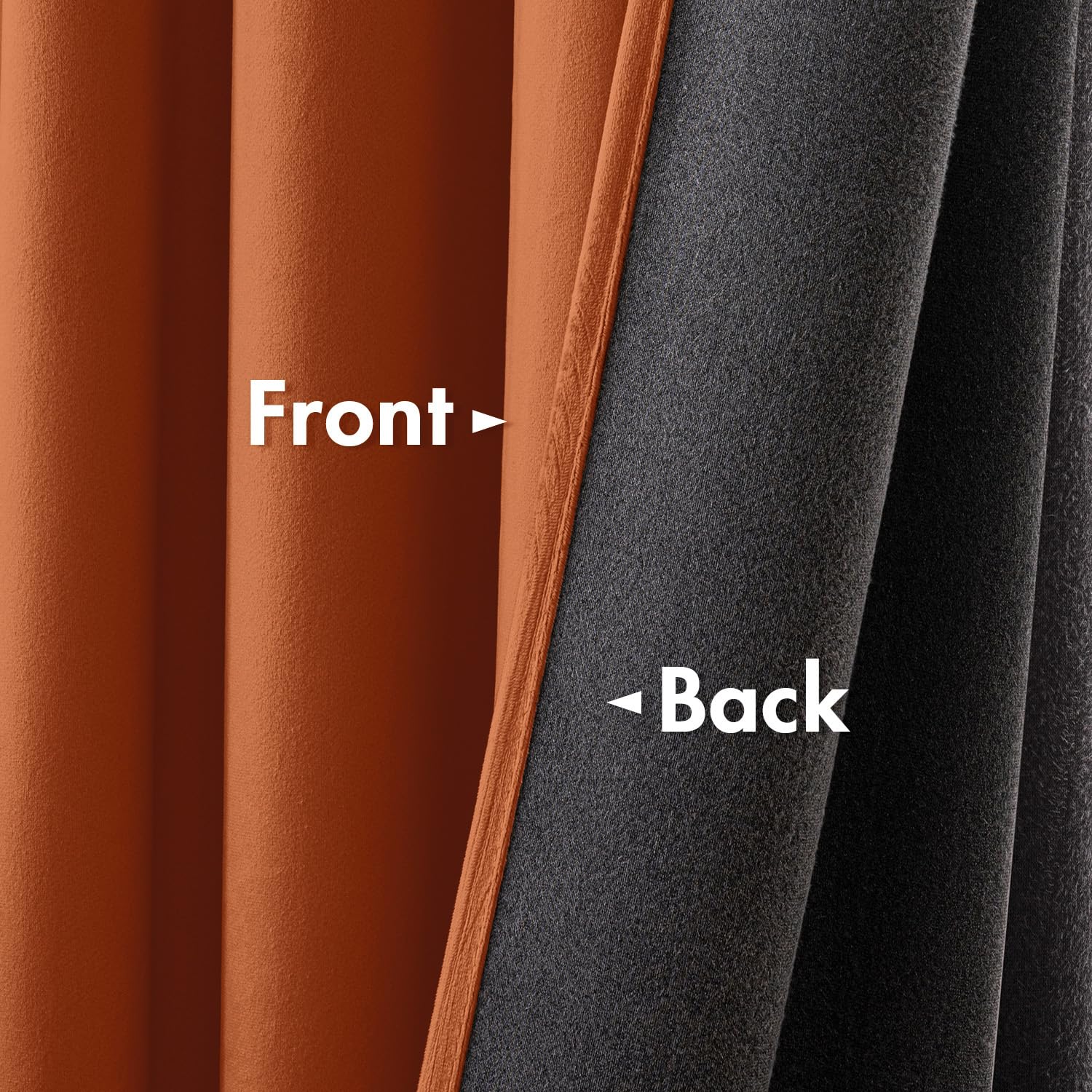 EMEMA Lot de 2 rideaux opaques en velours avec galon fronceur, orange-rouge, 245 x 140 cm (H x l) | Rideaux décoratifs en velours avec galon fronceur, pour salon, chambre à coucher, occultant, thermique, galon fronceur