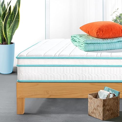 Miniatura 49 de Zinus Colchón de resorte superior apretado de 10 pulgadas, tamaño matrimonial, colchón de resortes interiores, certificado CertiPUR-US, colchón en