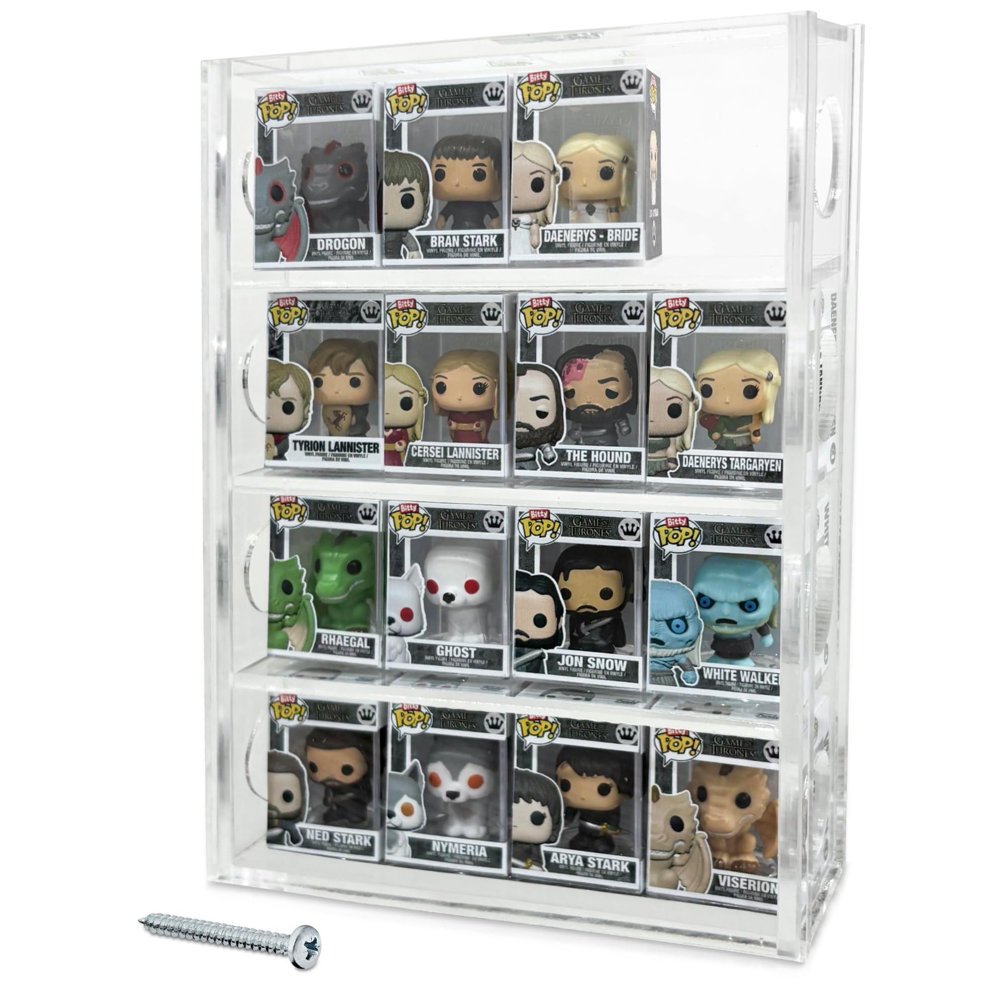 Acrylic Display Case Compatible with Funko Bitty Pop – Clear Tiered Stand for Mini Figures & Collectibles, Protective Display Box for Bittys &