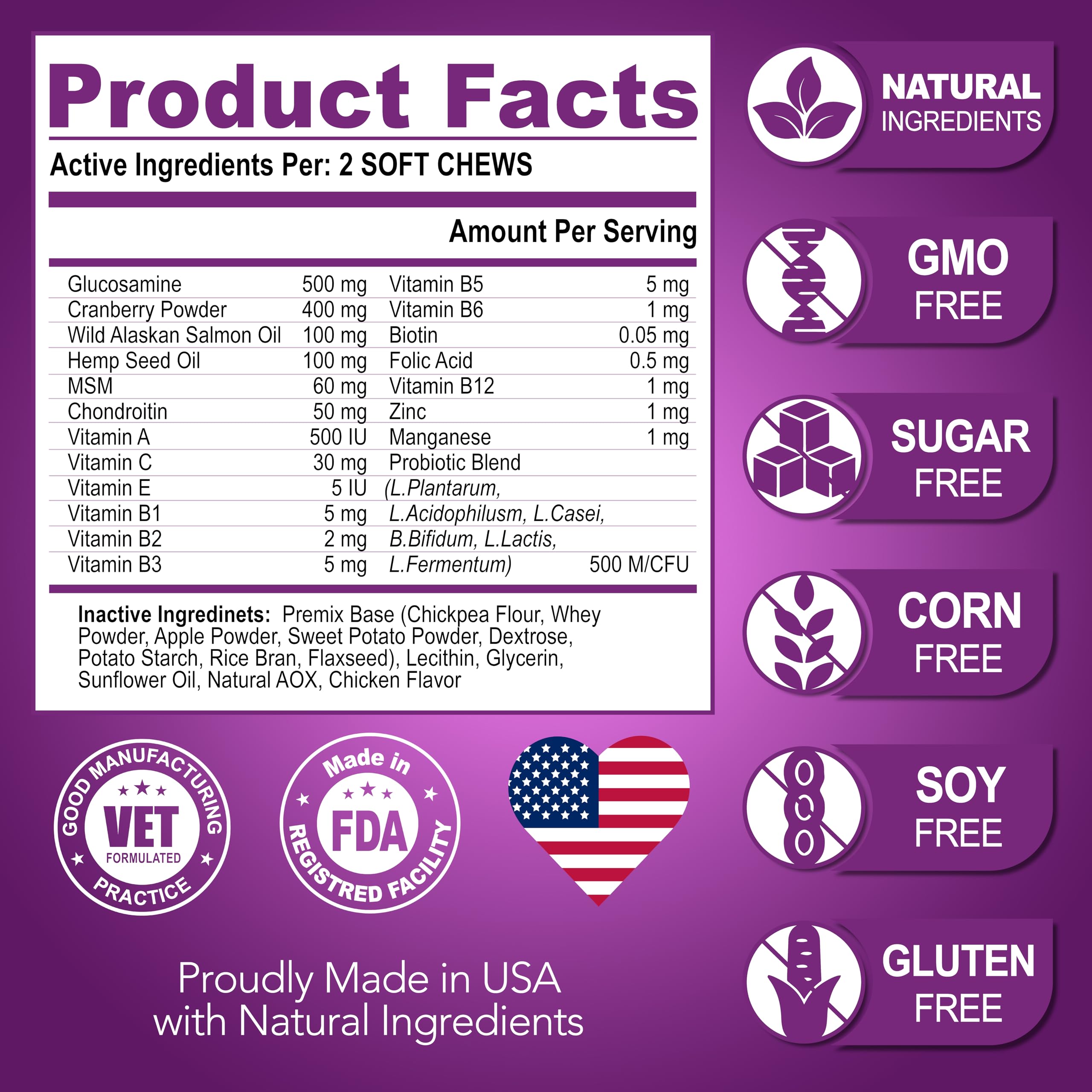 Dog Multivitamin Chewable with Glucosamine - Dog Vitamins and Supplements - Senior & Puppy Multivitamin for Dogs - Pet Joint Support Health - Immunity - Mobility - Energy - Gut - Skin - 120 Chews - image 6