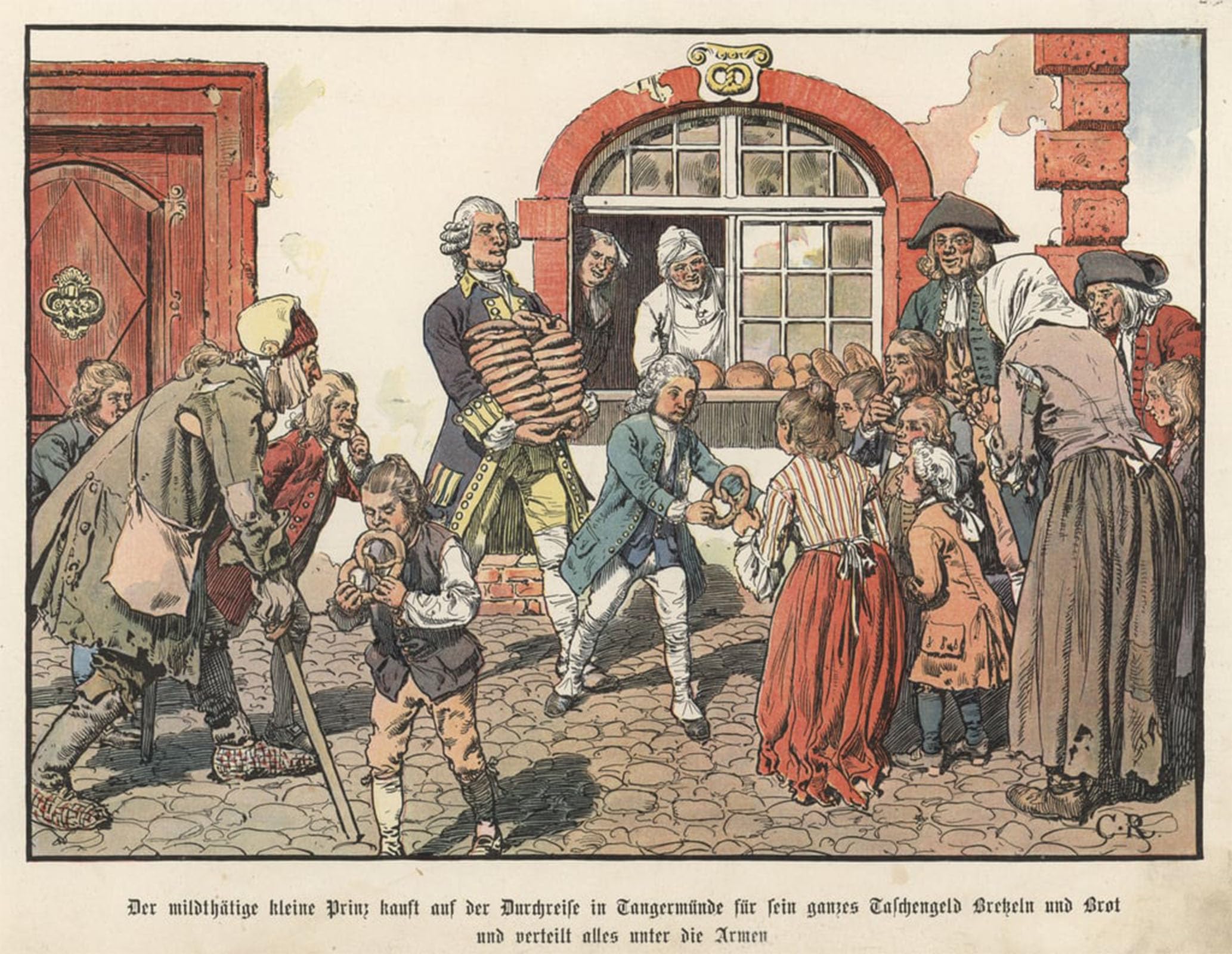 ARTXLXXBN Famous Print Painting Colorful Art Print Crown Frederick of Prussia Giving Bread to the Poor by Carl Rochling Canvas Art Decorations for Home Decor 60x90cm