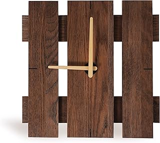 CONSDAN Wood Wall Clocks Battery Operated, USA Grown Hardwood Wall Decor, Analog Wooden Clock for Kitchen Bedroom Office, Vintage Oak Solid Wood Clock Face, 12