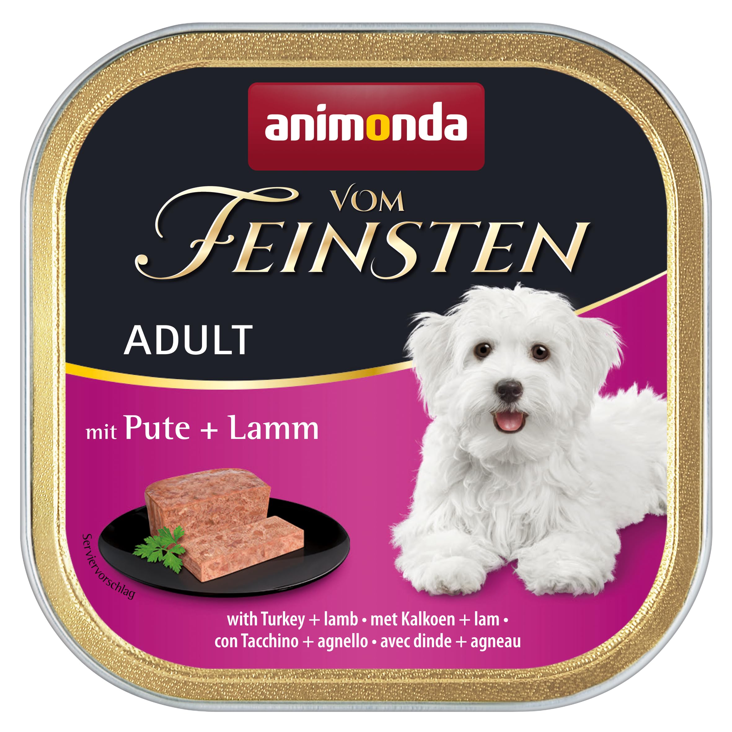 Animonda Vom Feinsten Adult Karma dla Psów, Indyk/Jagnięcina, 22 x 150 g
