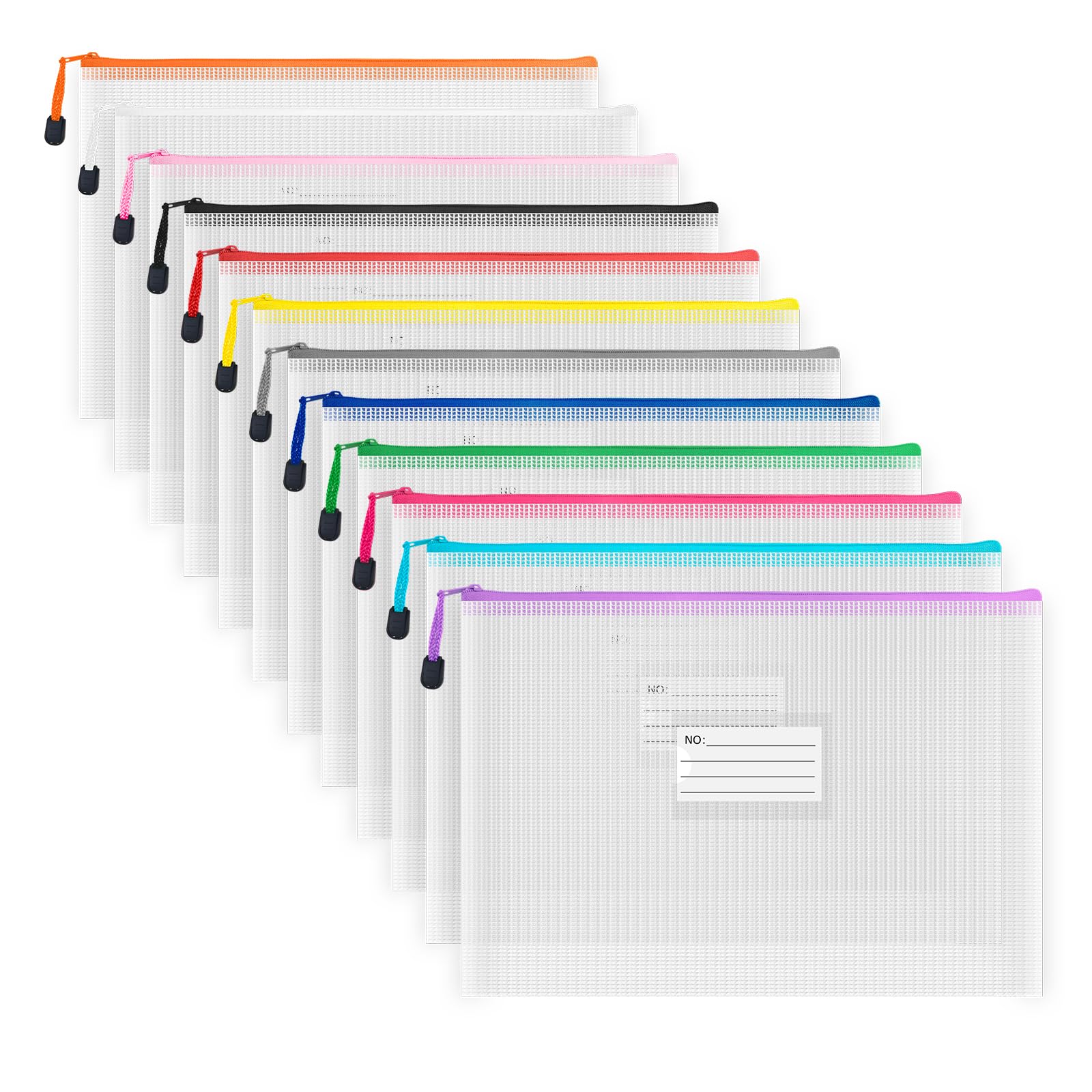 Yeestone Lot De 12 Pochettes à Fermeture Éclair En Maille Format A5 Pour Ranger Vos Dossiers