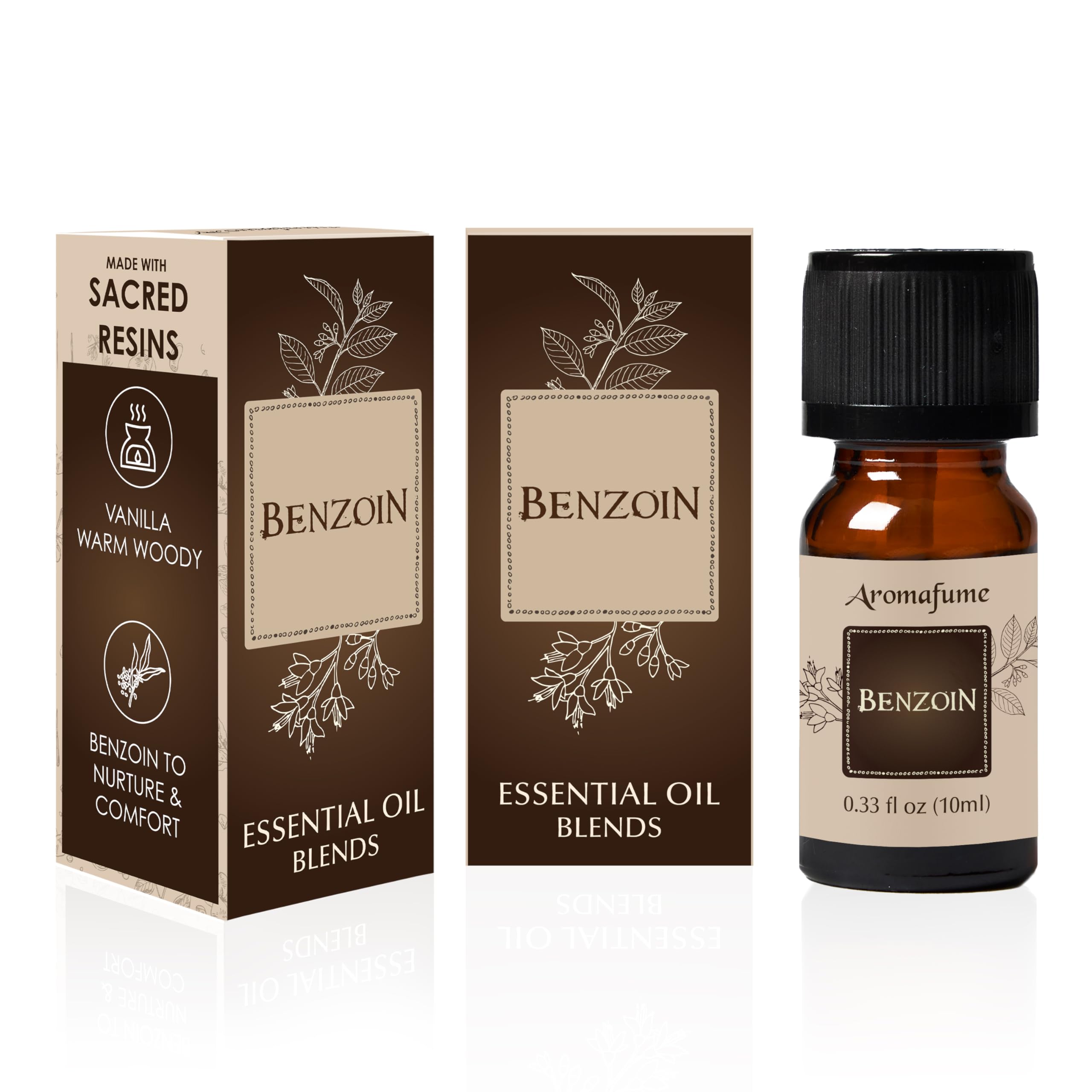Benzoin Resin Essential Oil Diffuser Blend 30ml by Aromafume | Styrax Extract Blended | Native to Indonesia | Promotes Peace and Help Focus During Meditation | Charged with Pure Resins