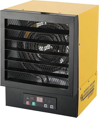 Miniatura 1 de Dura Heat Calentador eléctrico de techo con cable rígido para garaje con control remoto, 10,000 vatios, 240 voltios, sistema ECO, protección contra