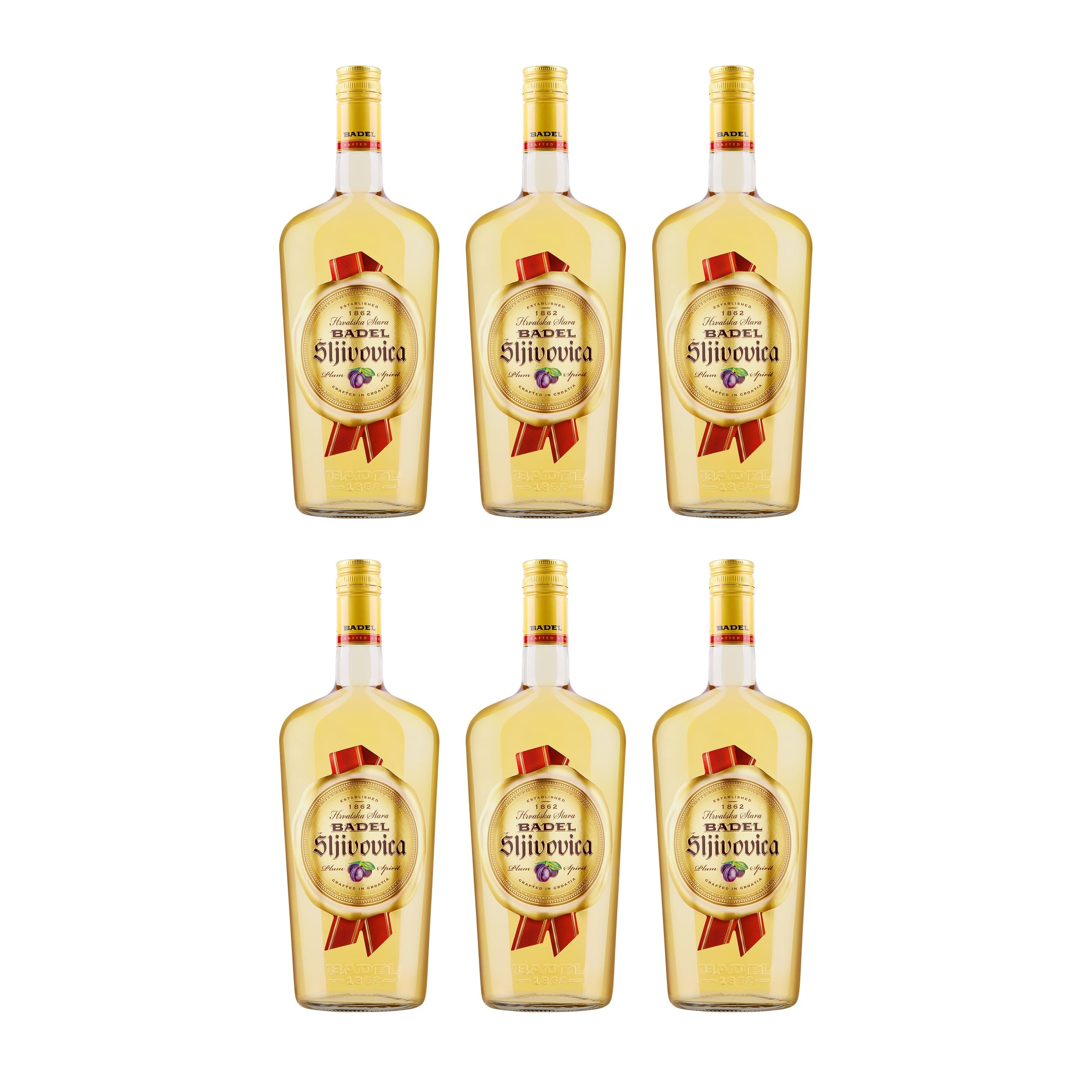 Badel Sljivovica Slivovitz mild Kroatien inkl. FeinWert E-Book (6 x 1 l)