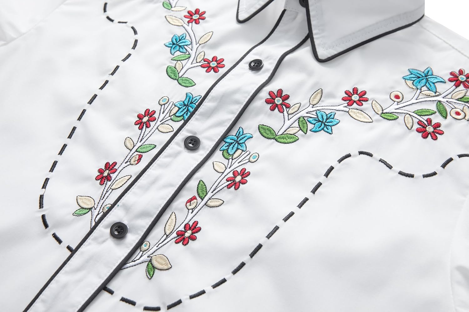 Womens Western Shirts Button Down Floral Embroidered Cowgirl Shirts Long Sleeve Country Concert Outfits - Image 4
