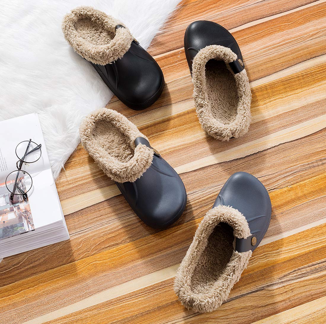 CELANDA Pantofole Invernali Donna Uomo Zoccoli e Sabot Unisex Ciabatte da casa Impermeabile Antiscivolo Scarpe da Giardino All'aperto/Interno,GR.35-47