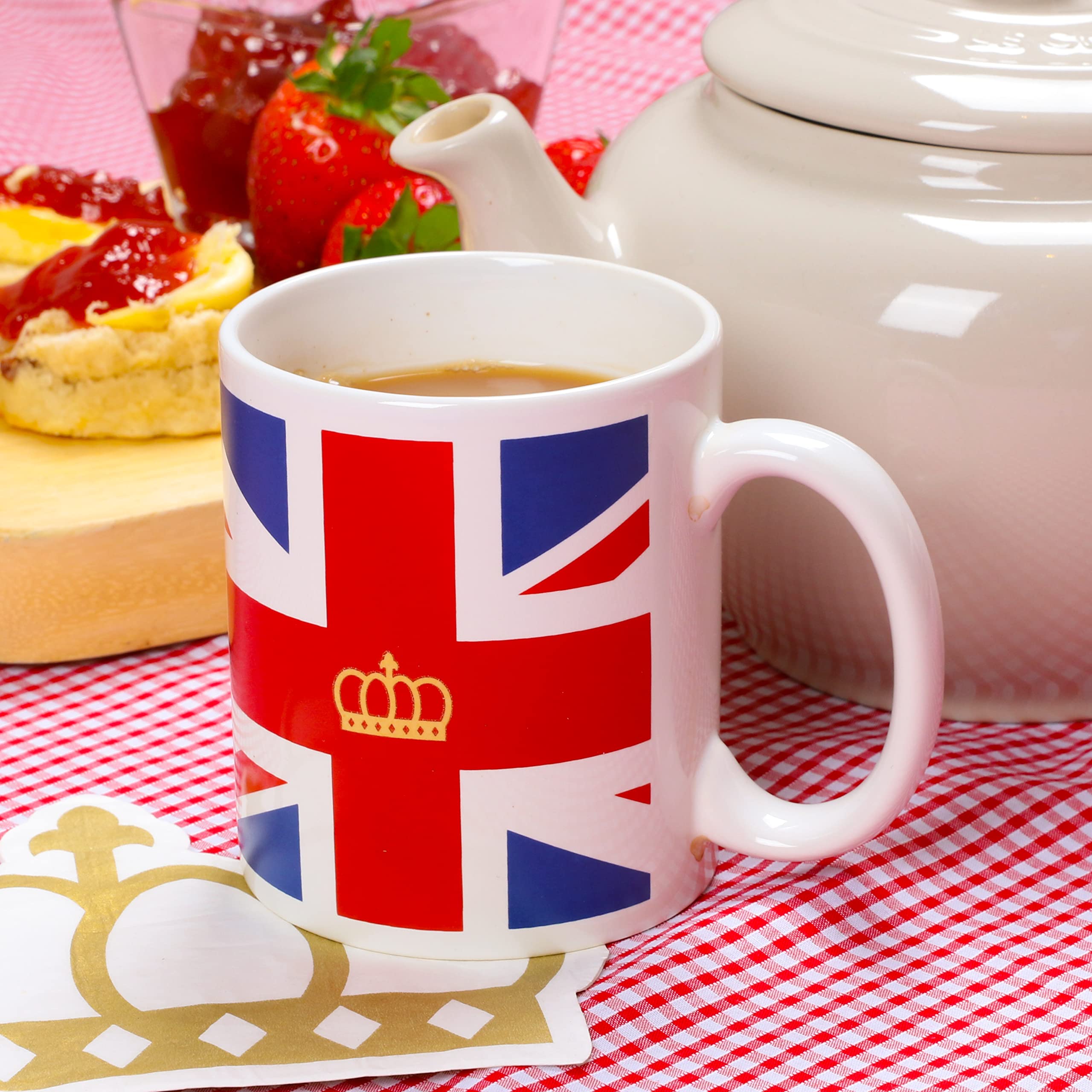 Kubek Union Jack - opakowanie 20 sztuk - biały kubek ceramiczny z wzorem flagi Union Jack - idealny na jubileuszowe imprezy uliczne i wydarzenia