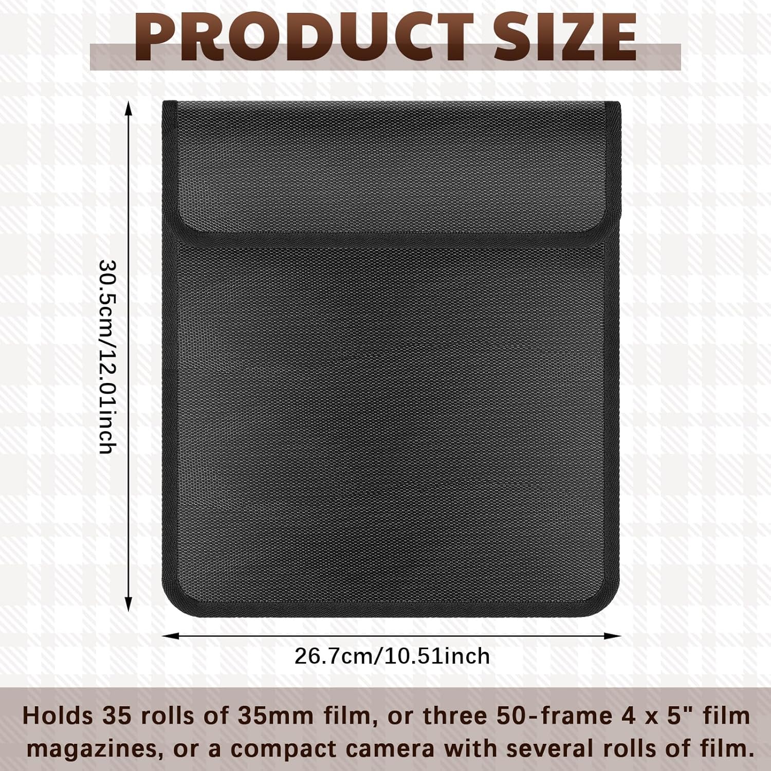 2 Pieces 711-15b Filmguard Bag Waterproof Storage Carrying Case Xray Proof Bags Film X-Ray Protector Radiation-resistant Bag for Photographers Tourists Travelers, Black, Big