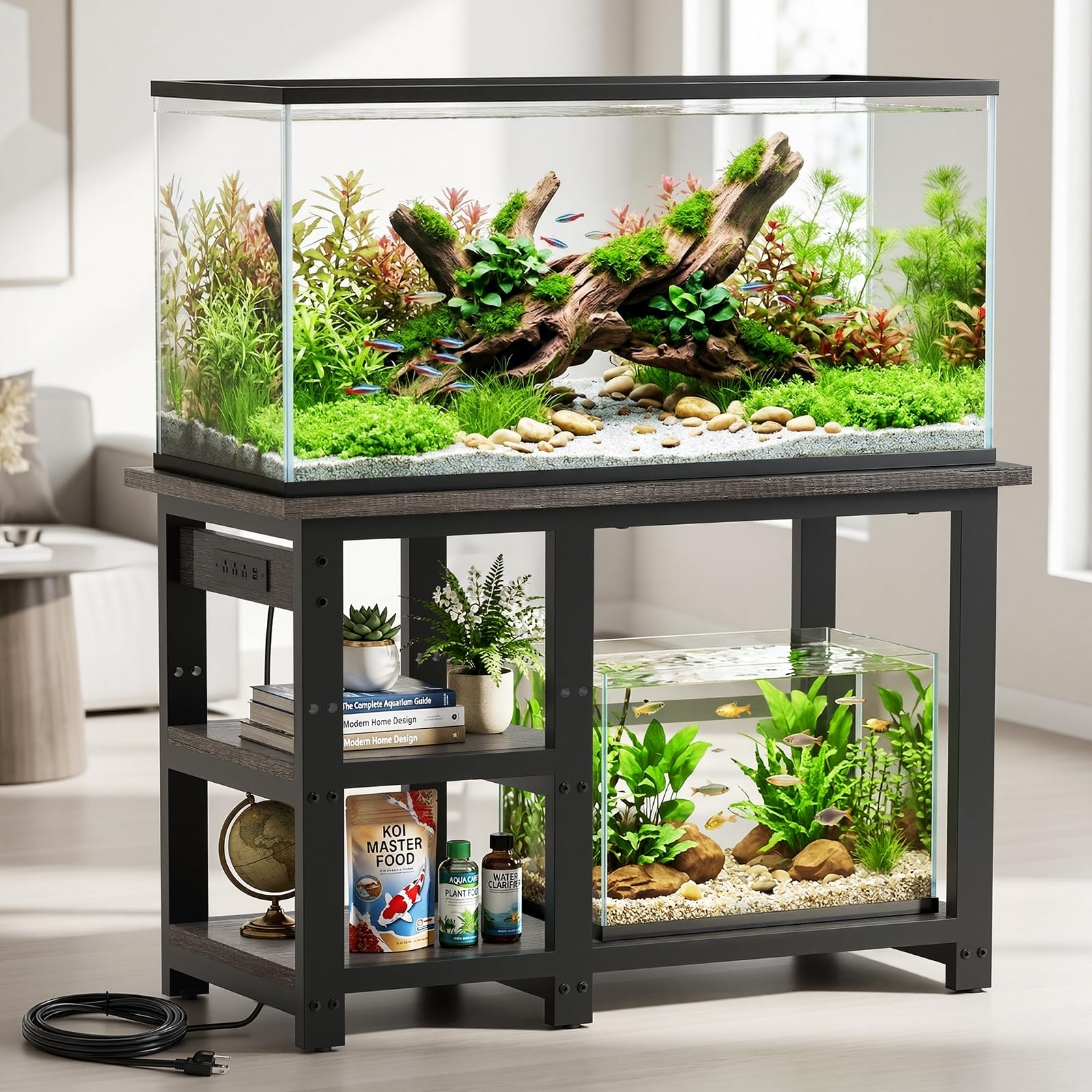 Amazon.com : AQQA 35-40 Gallon Fish Tank Stand with 5 in 1 Power