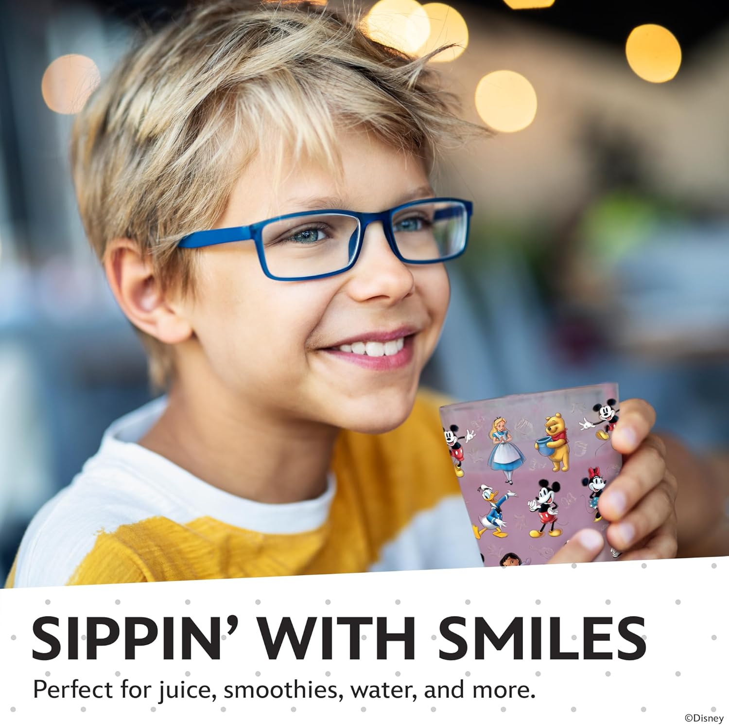 Disney Reusable Plastic Cups – 4 Pack 16 oz Plastic Drinking Glasses with Mickey, Stitch, Pooh, or Disney100 Designs – BPA-Free, Stackable, Top Rack Dishwasher Safe Tumblers for Water, Juice & More - Image 4