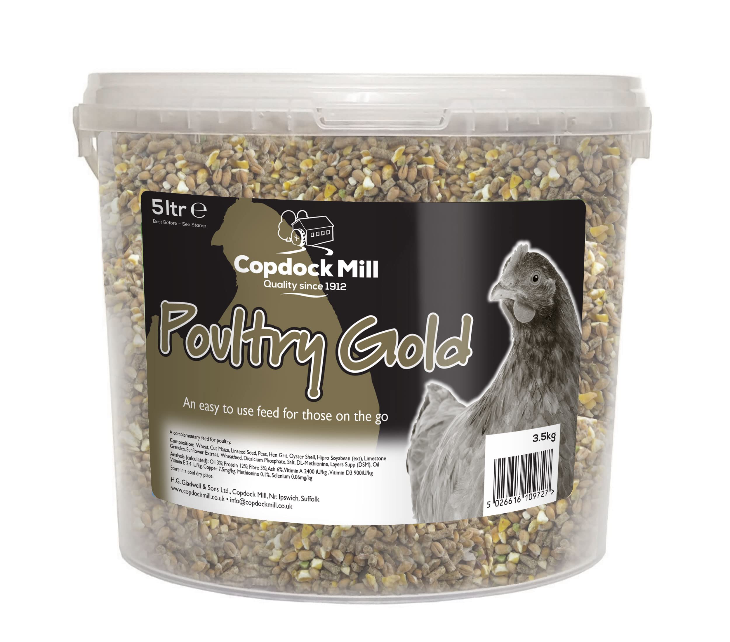 Buy Copdock Mill Range Poultry Gold Feed 3.5kg / 5 Litre Tub Poultry