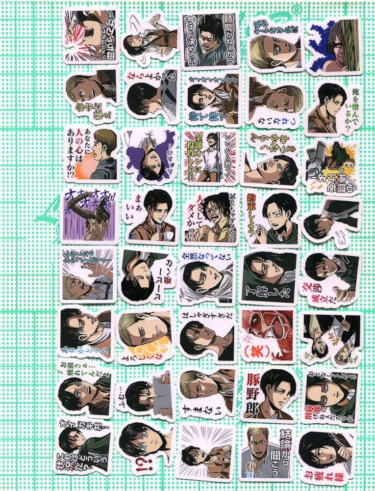 Amazon.co.jp: 進撃の巨人 ステッカー キャラステッカー エレン ミカサ