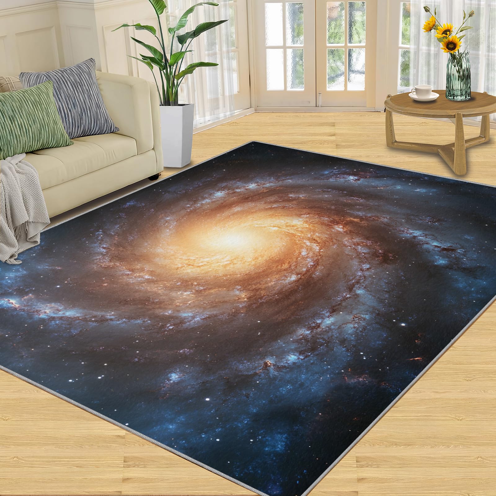 Tapis Voie lactée lavable anti tache 100x150 salon chambre