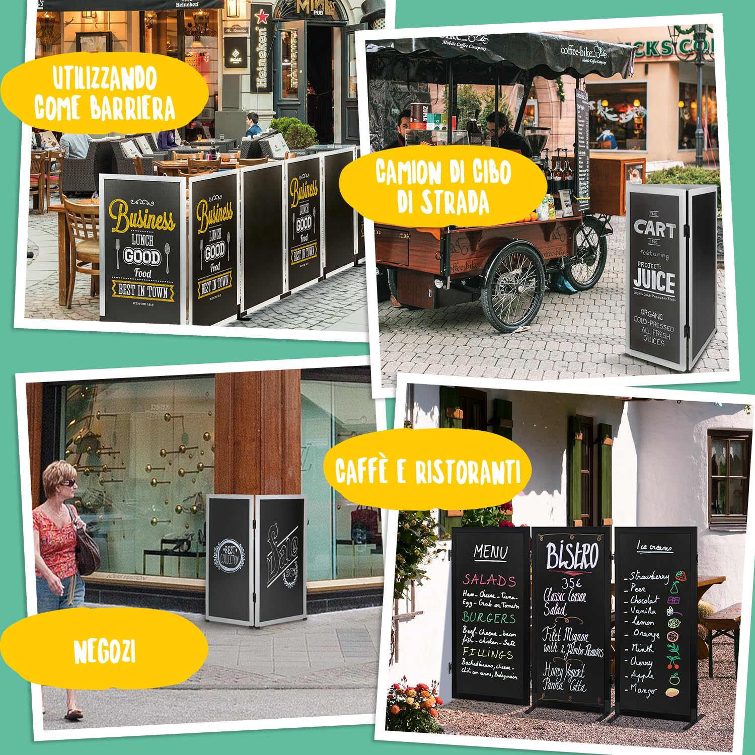 Lavagna Da Terra Multiboard - 60x114.5 Cm Bianca, Per Gesso Liquido, Da Esterno - Foto 8