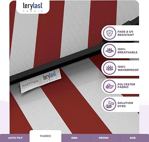 Miniatura 8 de Midtown Umbrellas Paraguas para exteriores de 9 pies, tela de poliéster negro ébano, paraguas para patio al aire libre, marco de aluminio de