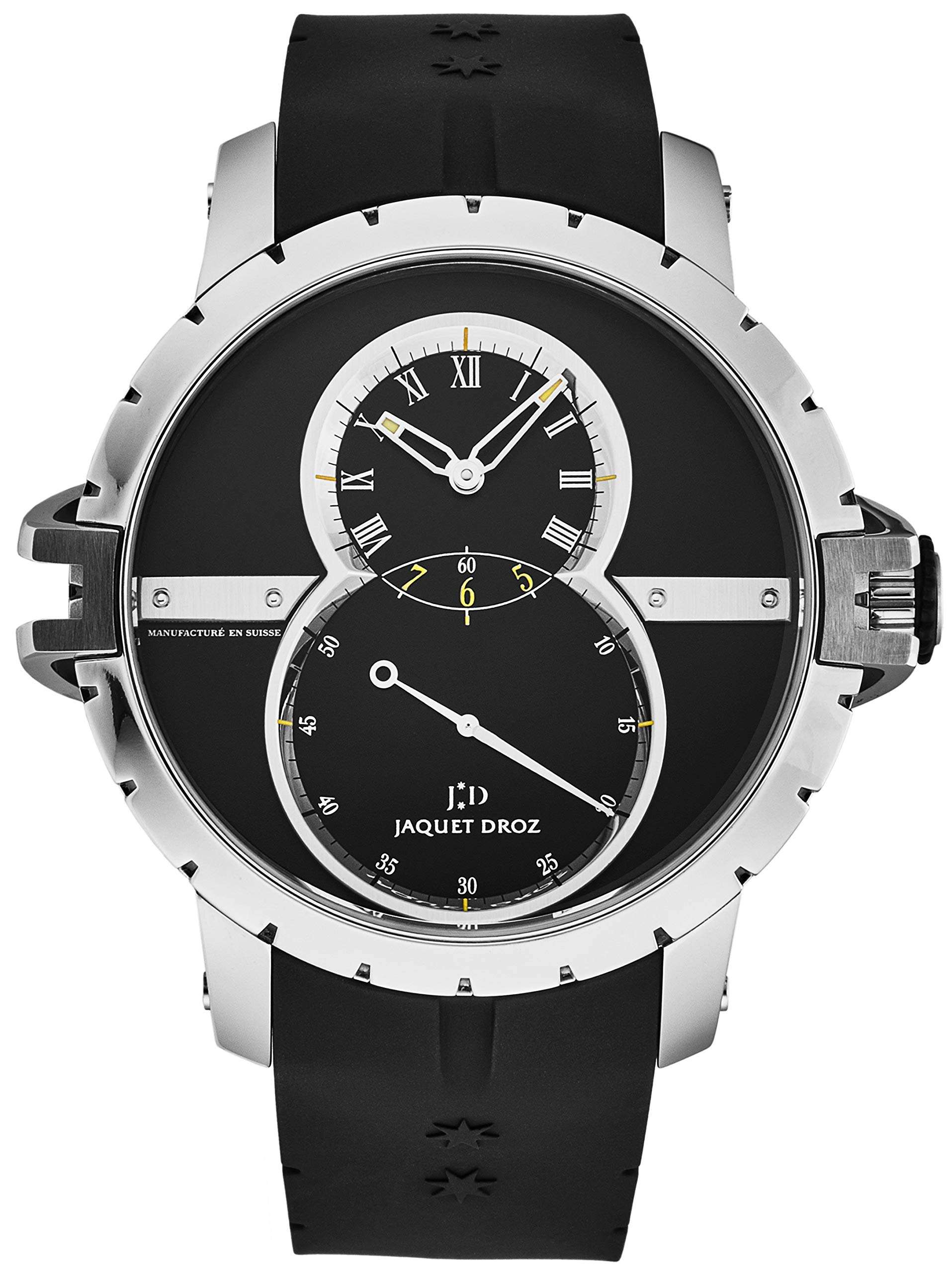 Jaquet Droz Men's J029030409 'Grande Second' Black Dial Rubber Strap Swiss Automatic Watch
