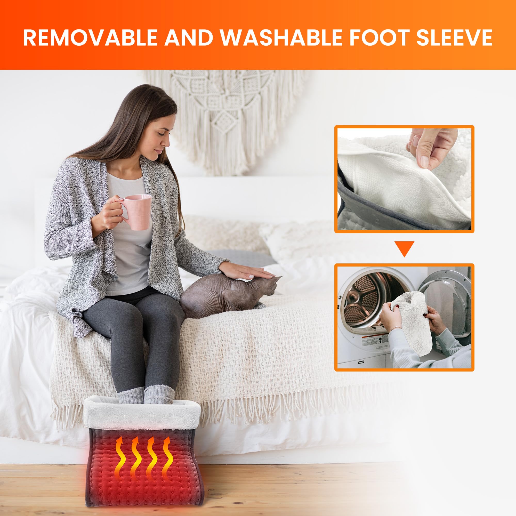 Comfier Scaldapiedi elettrico,regali uomo,regali natale donna, regali natale, Scaldapiedi elettrico con 6 impostazioni di temperatura, spegnimento automatico e protezione da surriscaldamento