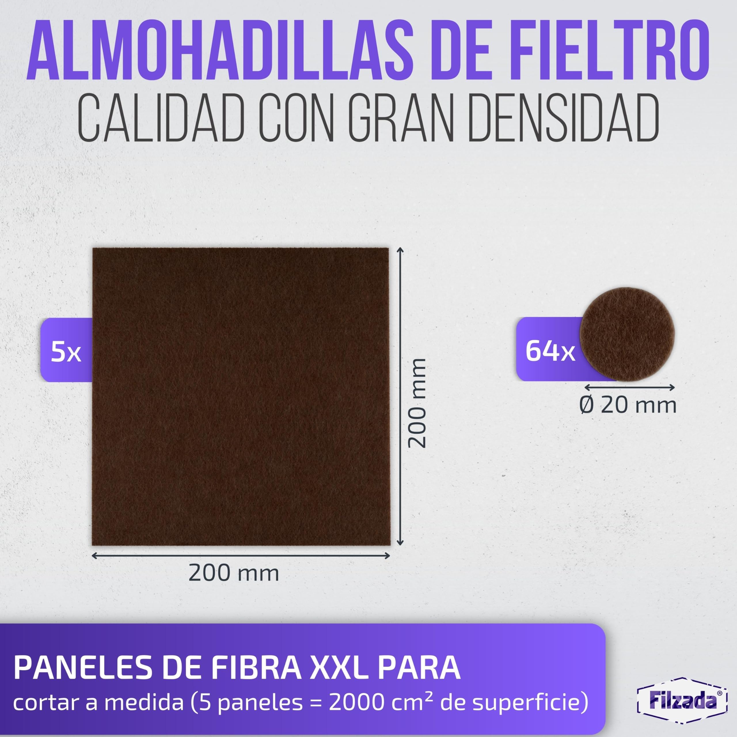 Fieltro Adhesivo Cuadrado De 30 Mm Que Protege Los Muebles Blanco