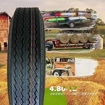Amazon.co.jp: BIUYYY 4.80-12 タイヤ 左右対称のトレッド