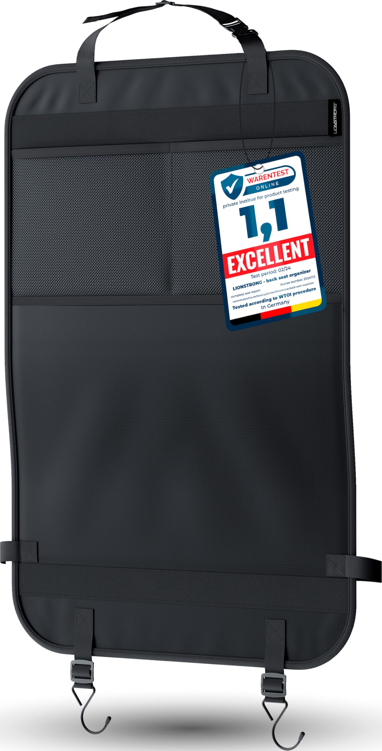 2 Tappetini Protettivi In Pelle Per Sedile Posteriore Auto - Organizer Universale Marrone