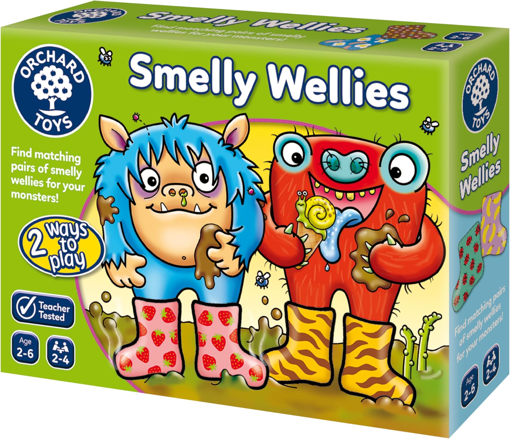 Orchard Toys Smelly Wellies Matching Game - Kids Educational Matching Pairs & Memory Card Game for 2 Year Old and Up - Toddler Toys and Board Games for Boys and Girls Ages 2 to 6-2 to 4 Players