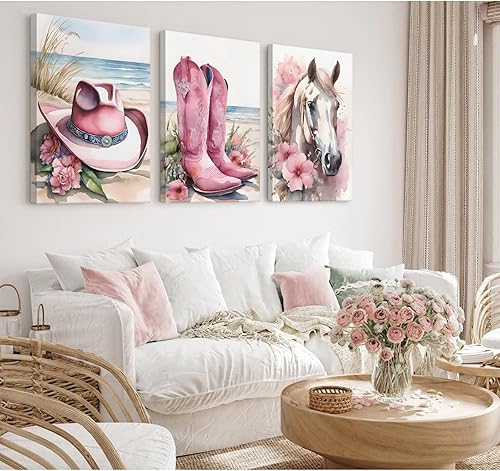 Miniatura 116 de Arte de pared bohemio con margaritas, decoración de pared de lienzo de montaña, impresiones abstractas de flores silvestres, puesta de sol, arte de