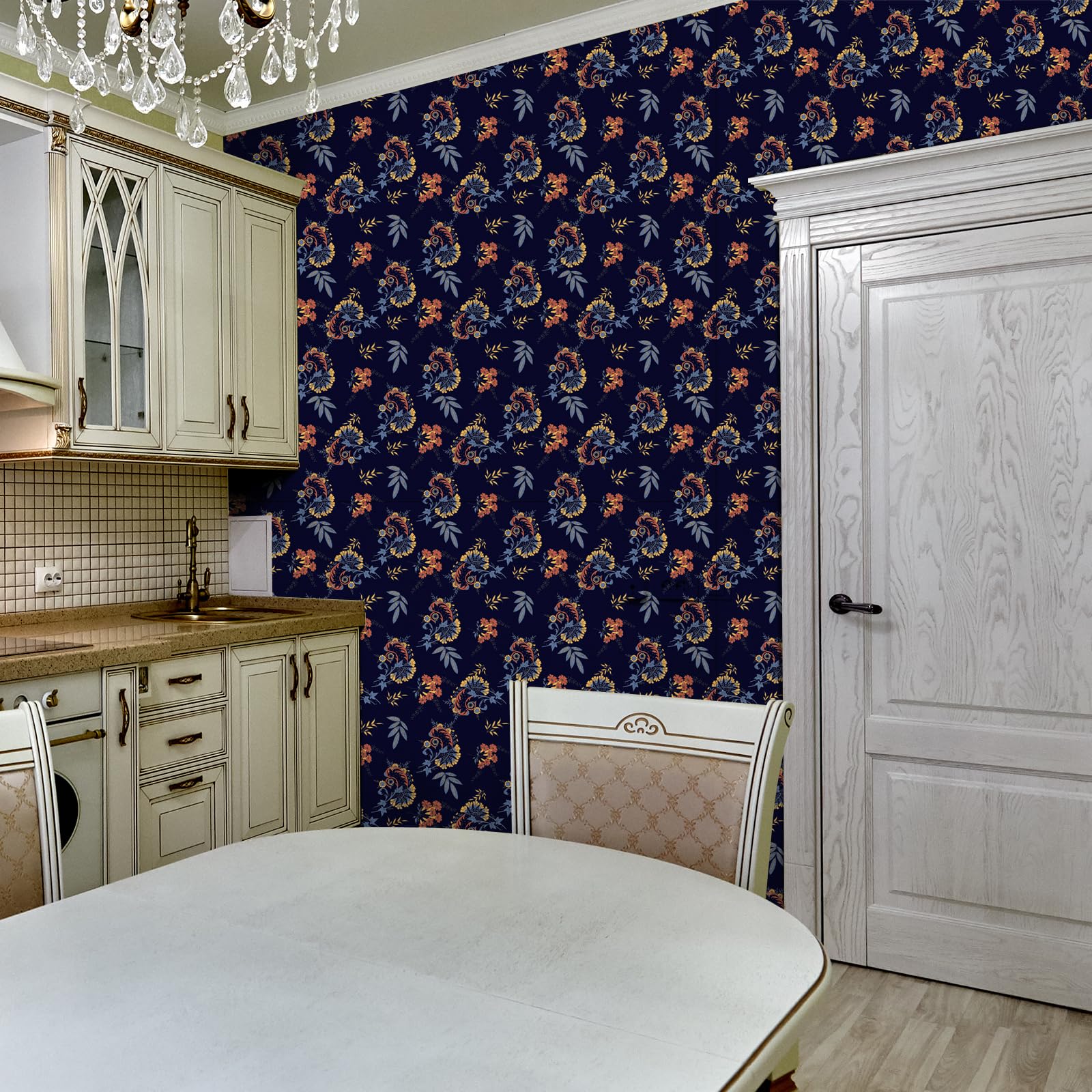 VaryFloral Vintage Exotic Floral Wallpaper Peel and Stick Orange