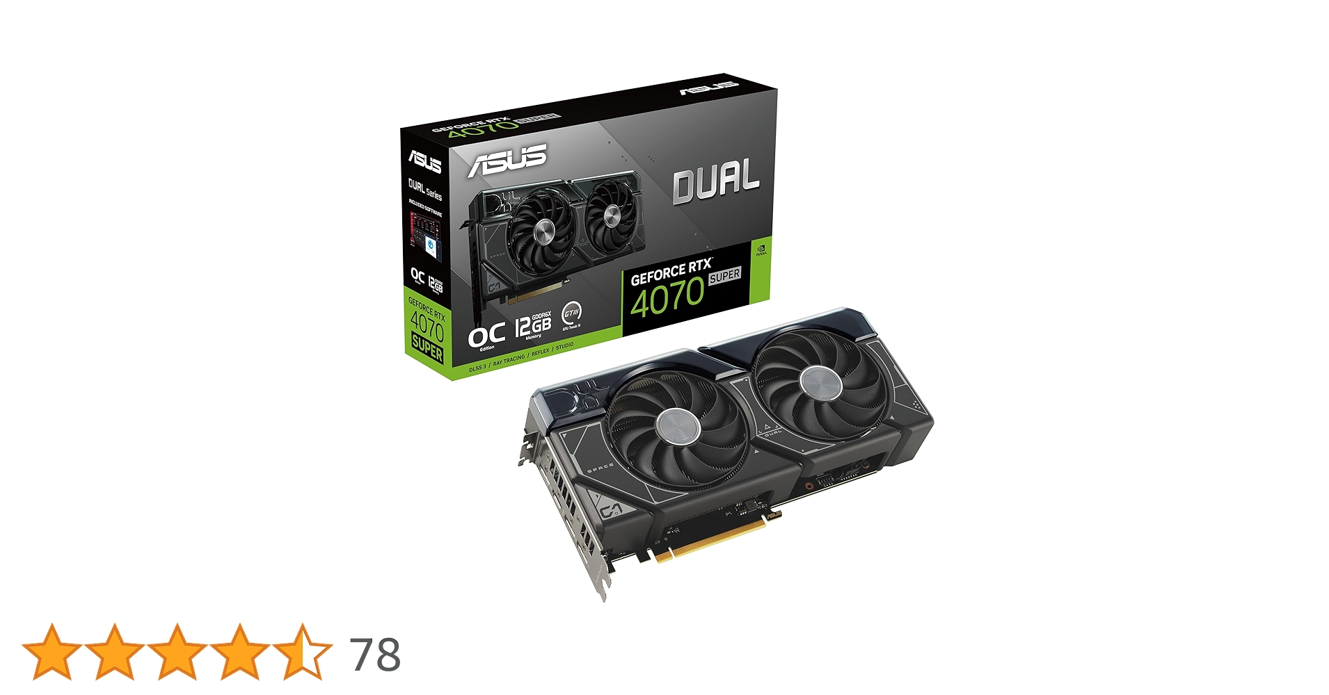 ASUS Dual GeForce RTX4070 SUPER 箱なし ASUS Dual GeForce RTX™ 4070 SUPER OC Edition 12GB GDDR6X