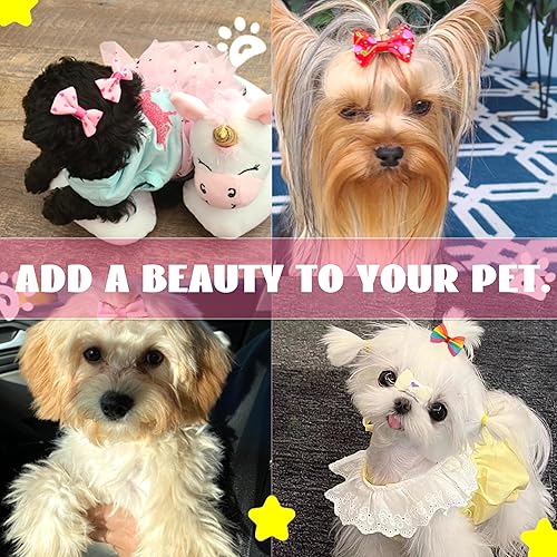 Miniatura 6 de YAKA 60 unidades / 30 pares de lazos para el pelo con pinzas para el pelo hechos a mano Accesorios para el pelo Productos de aseo para mascotas (60
