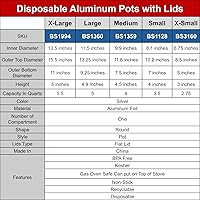 Vista 2 de Olla redonda de aluminio con tapa, perfecta para Acción de Gracias, campamento y hornear con espátula de bambú 1 gratis para una preparación