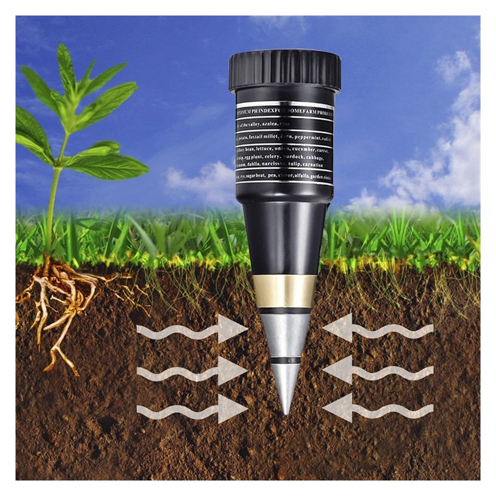 Tragbare boden pH-feuchtigkeitsmesser 1-8 pH 3-8 feuchtigkeitstester for garten pflanze blume crop hydroponics Analyzer 10-80% Hygrometer