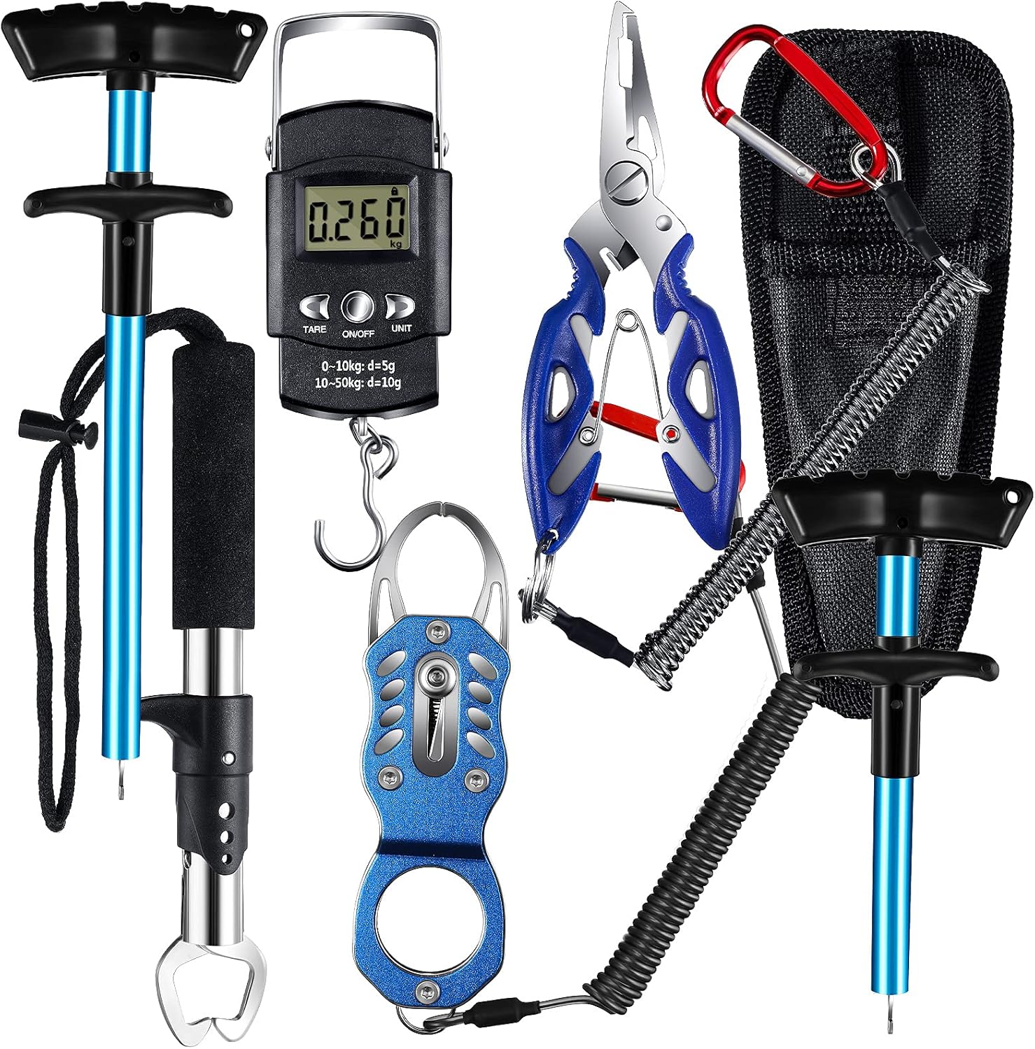 7 Pieces Fishing Kit Stainless Steel Fishing Tool Fish Gripper Fishing Pliers Kit Fish Hook Separator Tool Fishing Pliers Saltwater Fishing Lanyard Fish Hook Remover Combo Kit : Sports & Outdoors