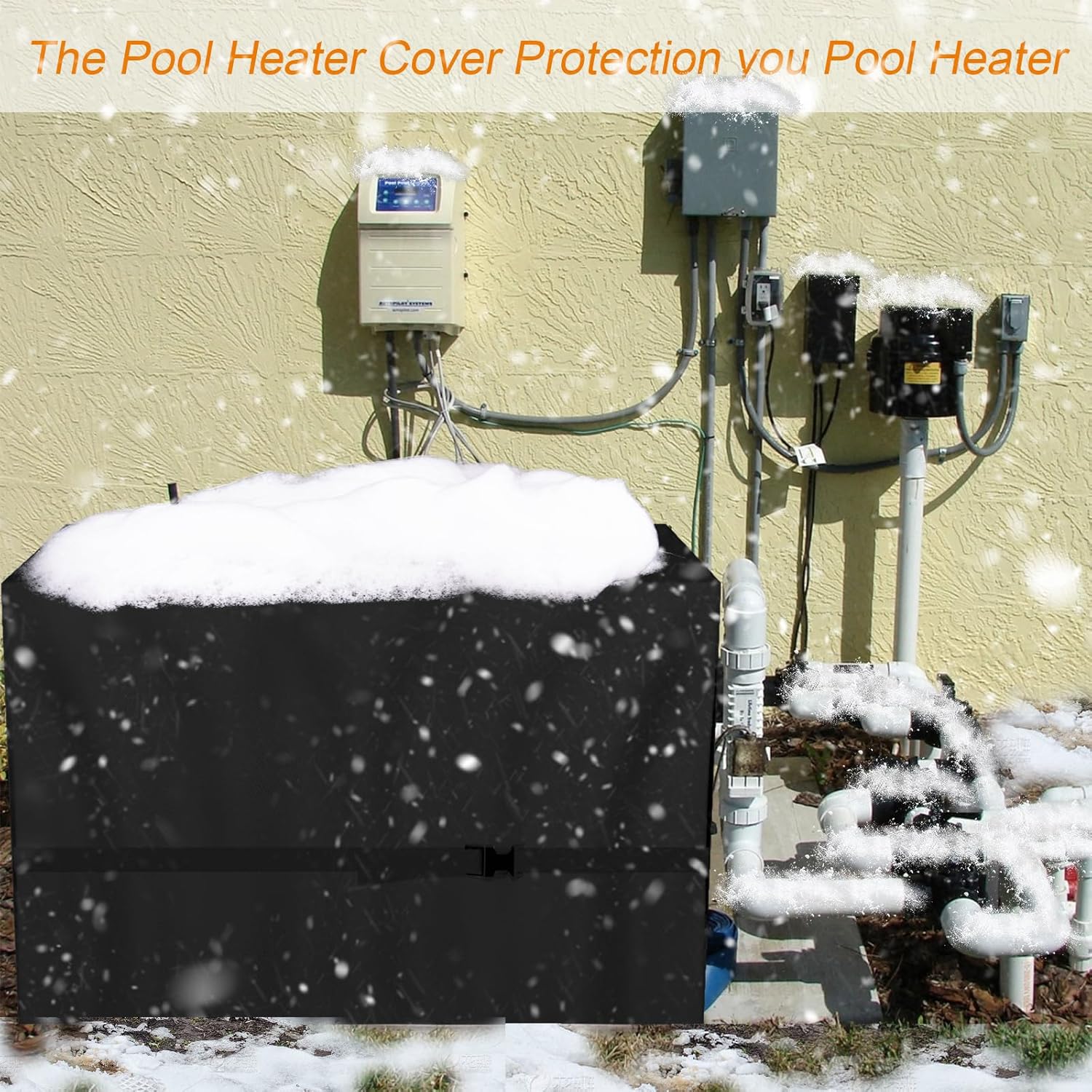 Pool Heat Pump Cover for Winter, Pool Heater Cover for Hayward, Winter Swimming Pool Heat Pump Covers for Outside Units,600D Waterproof Swimming Pool Equipment Cover