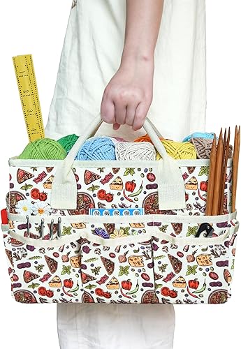 Miniatura 7 de qianshan Bolsa organizadora de manualidades con múltiples bolsillos, organizador grande de almacenamiento de arte con asas para arte, manualidades,