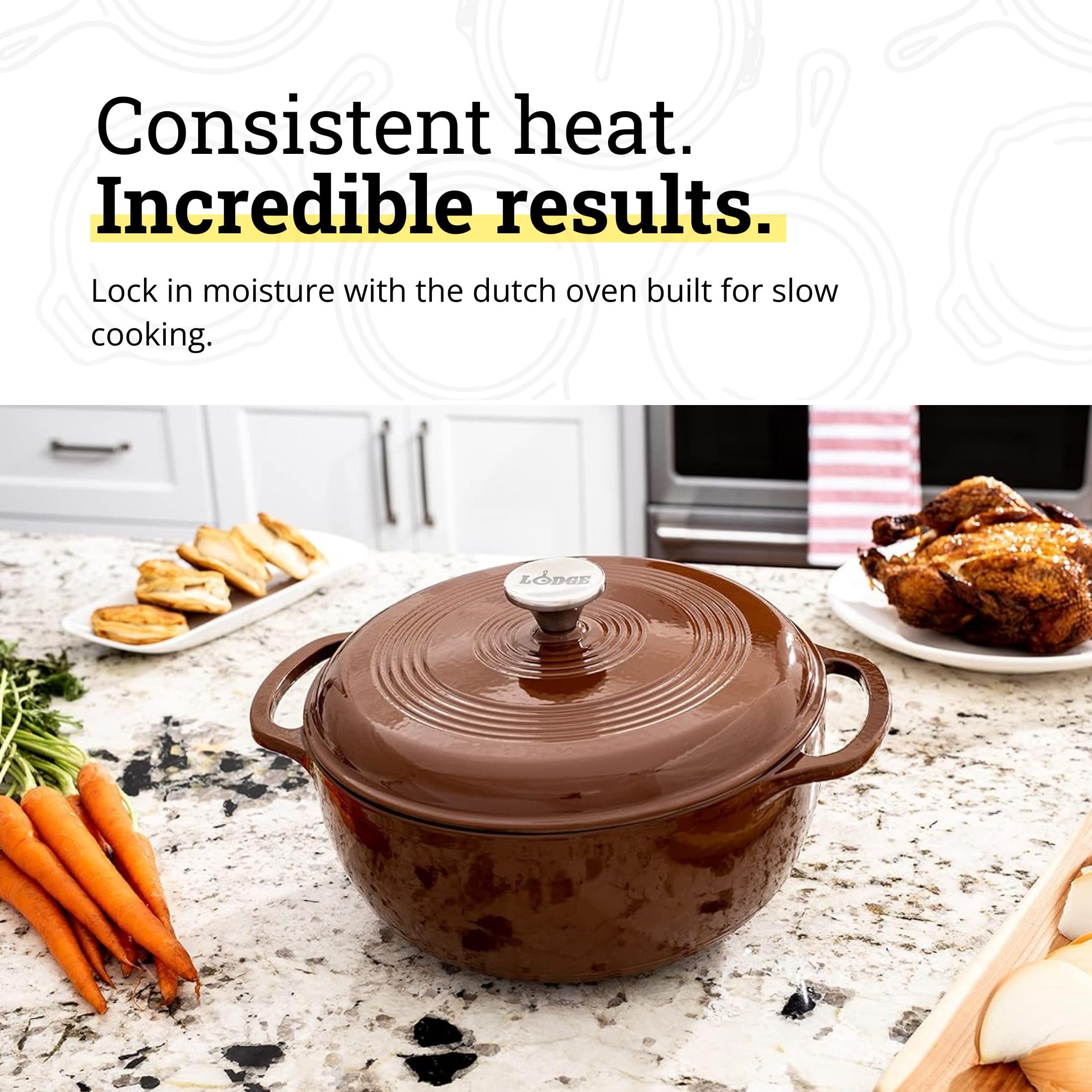 Amazon.com: Lodge Essential Enamel Cast Iron Dutch Oven 6 Quarts