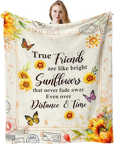 Regalos de amistad para mujeres, regalo de cumpleaños para mejor amiga, regalos para amigas, mantas de cumpleaños para mujer, manta de cumpleaños de