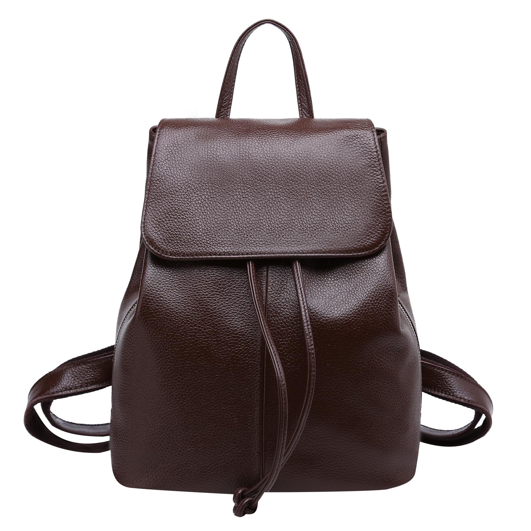 Leather Backpack Purse for Women: Multipurpose Design Genuine Leather Handbag Ladies Shoulder Bags Travel Backpack Coffee Brown