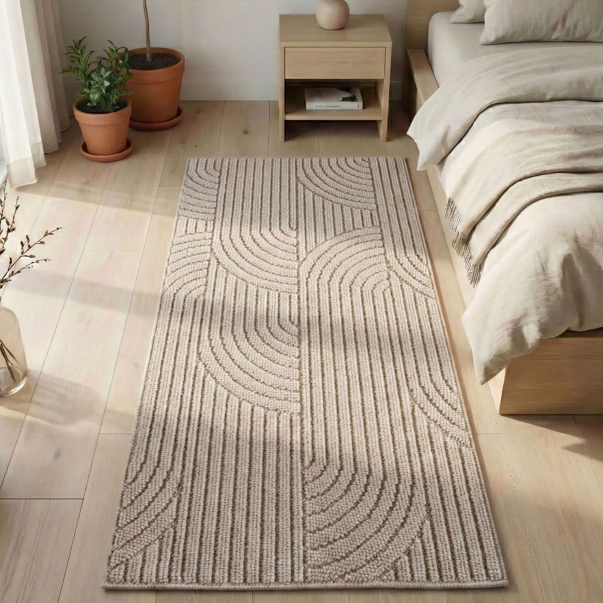 Carpetsale24 Teppich Wohnzimmer Einfarbig Bouclé Schlingenflor Skandi Stil Superweich Pflegeleicht Robust für Schlafzimmer Modern Gemütlich