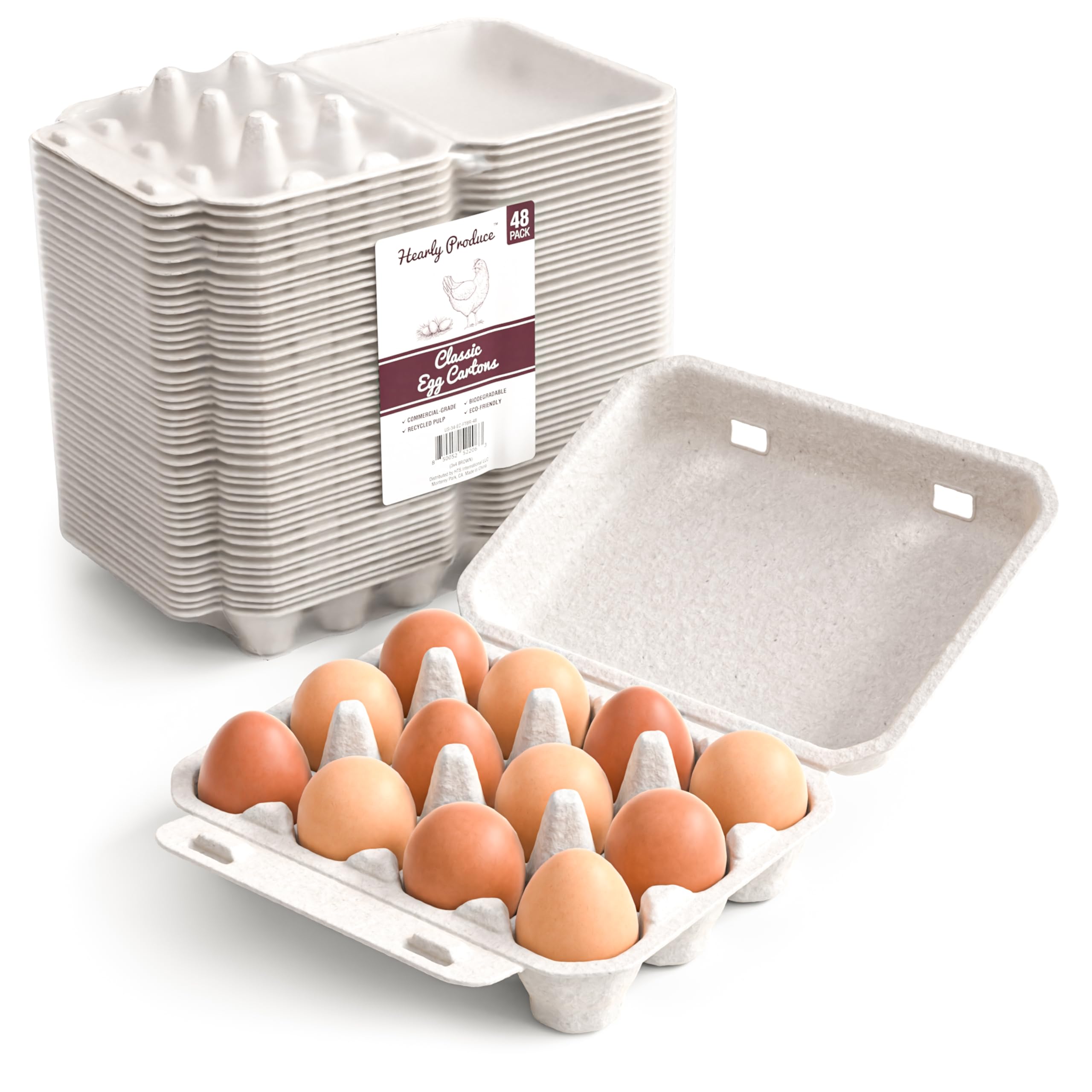 Hearty Produce Quail Egg Boxes Brown 48 Pack Blank 3x4 Biodegradable And Recycled Pulp Eco Friendly Material Perfect For Small Family Run Farms