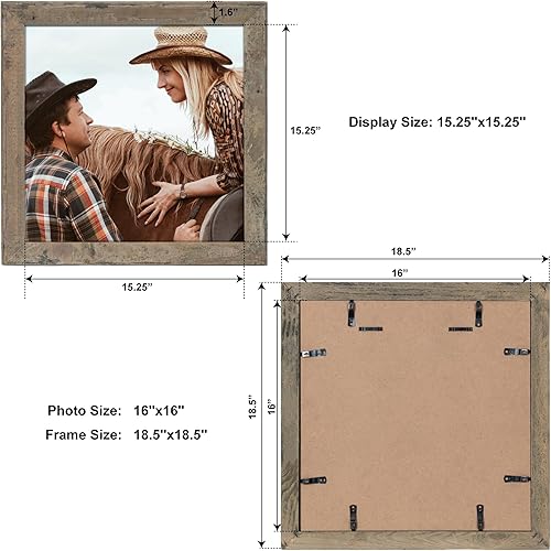 Miniatura 10 de Axeman Portarretratos de 5 x 7 pulgadas con paspartú para 4 x 6, marcos de fotos de madera maciza de roble con vidrio templado, marco de fotos