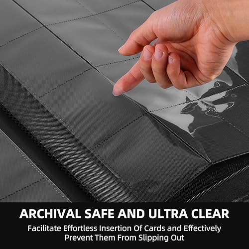 Miniatura 4 de Carpeta para tarjetas, 1000 bolsillos, cubierta de poliuretano de alta calidad, carpeta de tarjetas intercambiables, 16 bolsillos, sin anillo,