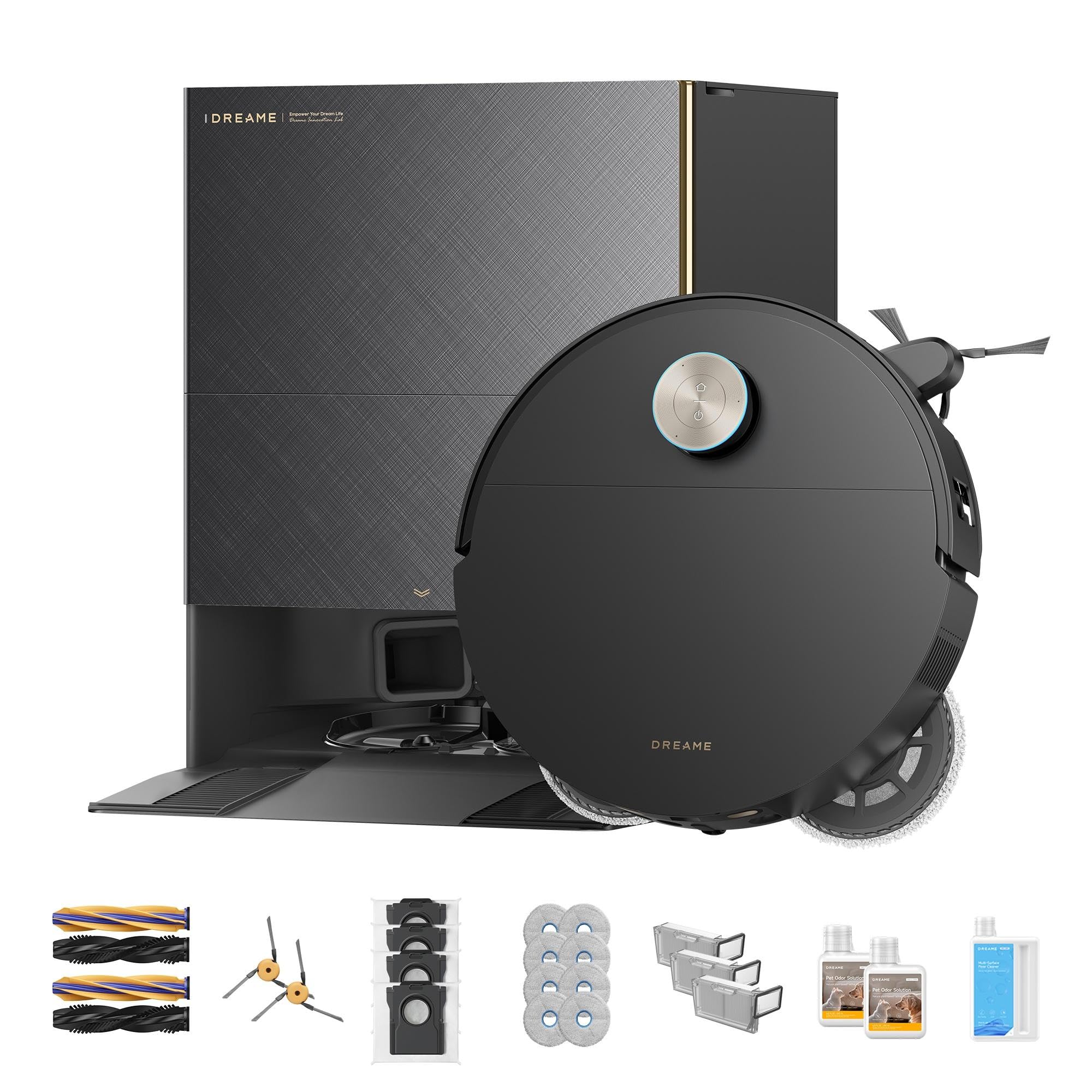 3.47in(8.8cm) Obstacle Crossing for Carpet, 35,000Pa Suction, Ultra-Thin Design for Low Spaces Cleaning dreame X60 Max Ultra Complete Robot Vacuum and Mop, Dual Al Cameras