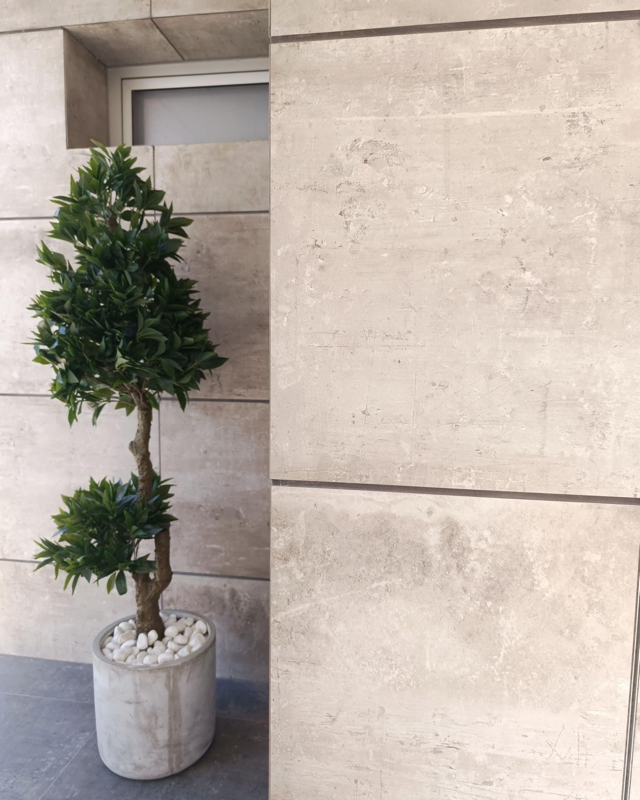 Outdoor Blumentopf Beton-Optik grau rund 34 x 34 x 33 cm Modern Messene