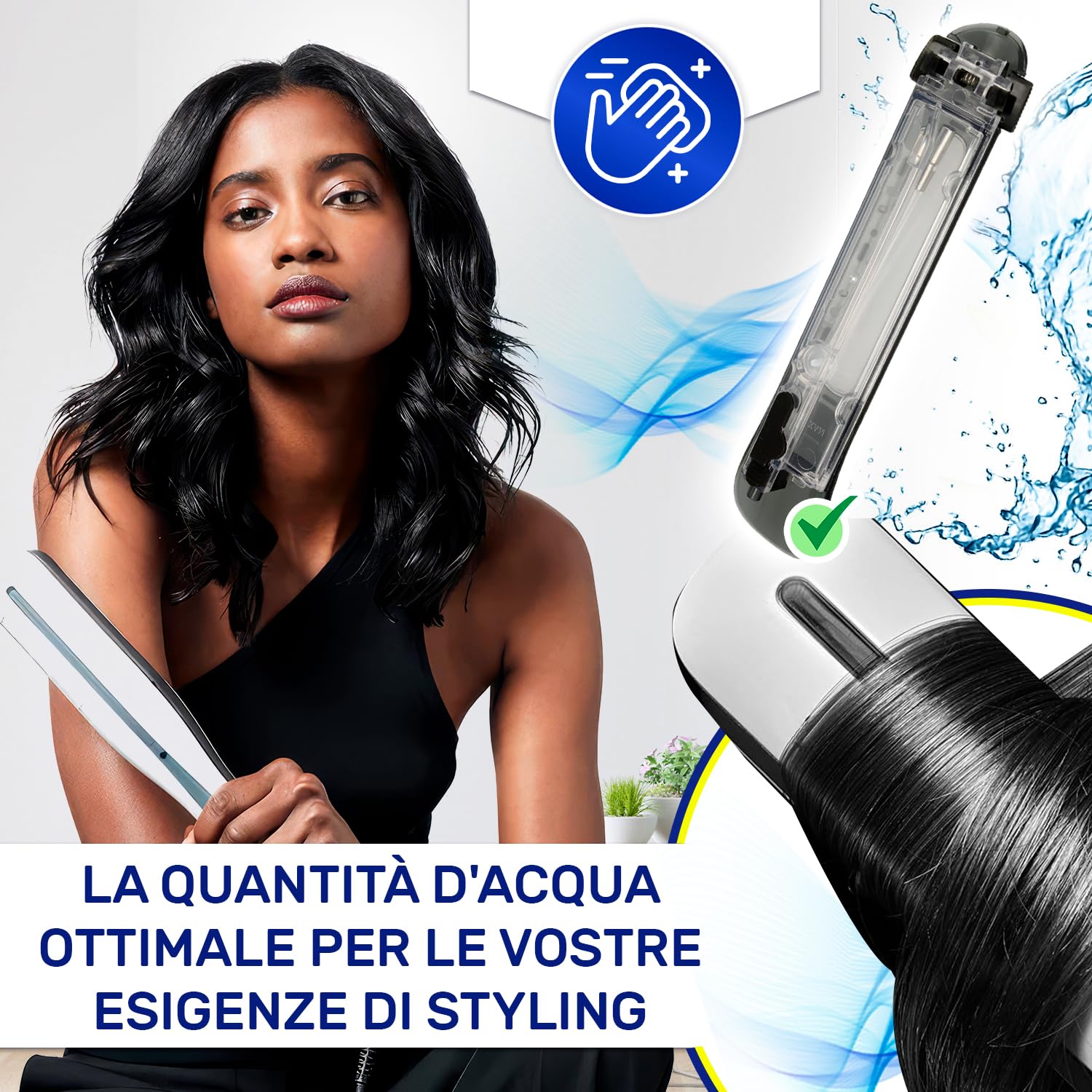 Serbatoio di Acqua per la Piastra Capelli a Vapore con Codice Originale CS-10000716 per Rowenta Steampod 3 - MADE IN EU - Garanzia di 10 Anni - MONTERAL