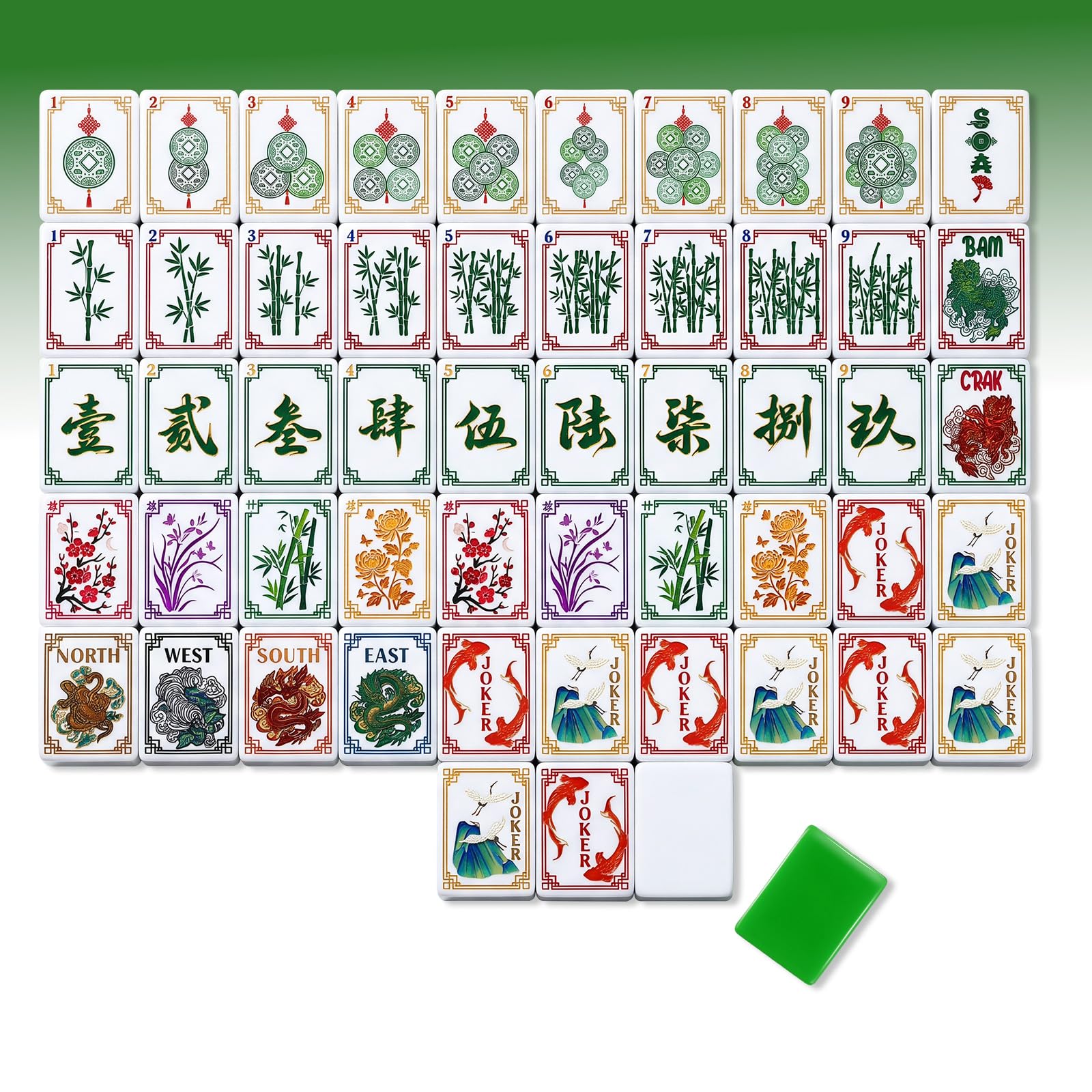 Photo 1 of Arrowbash American Mahjong Set - 160 Tiles, Green