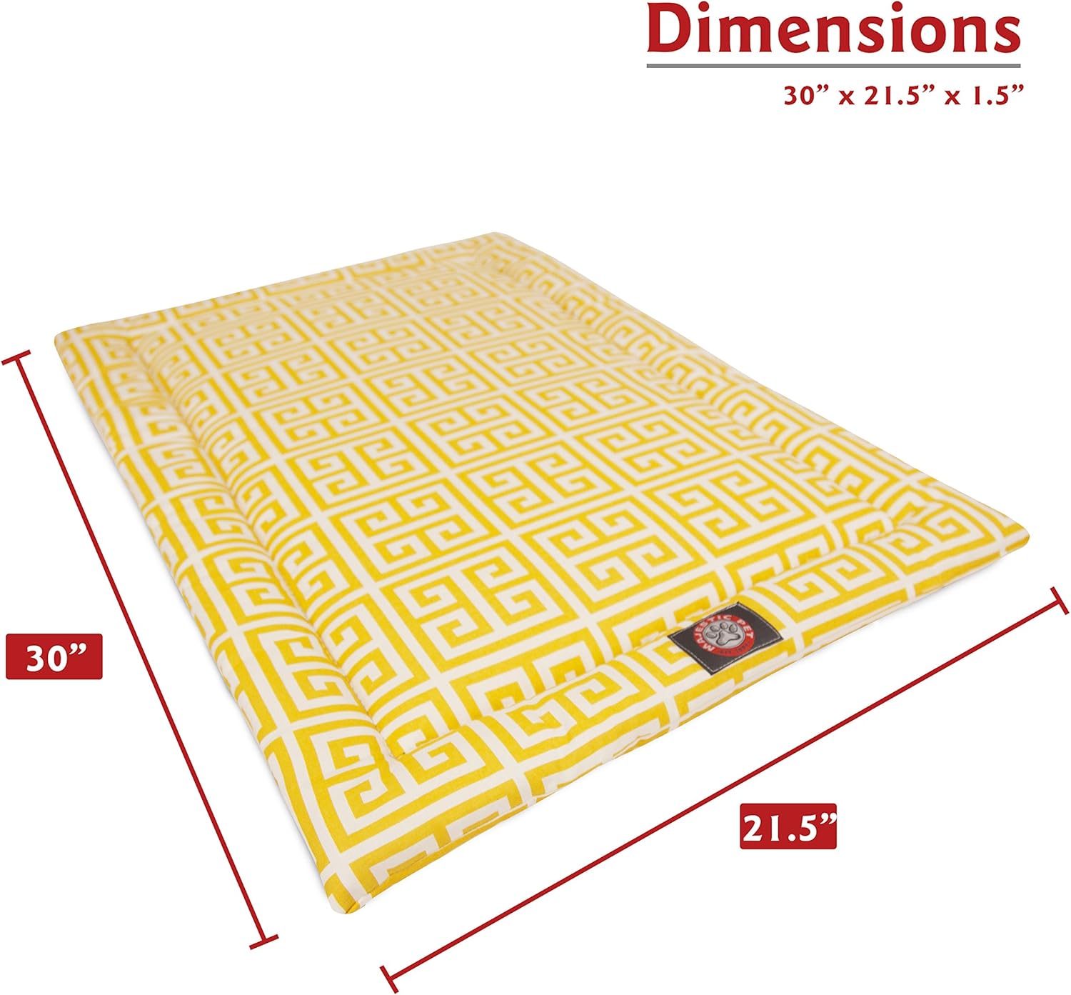 30" Towers Citrus Yellow Crate Dog Bed Mat By Majestic Pet Products